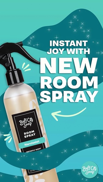 room spray, air freshener, home fragrance, scent spray, fragrance mist, new arrival, modern typography, energetic, fresh, blue, green