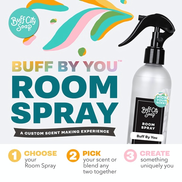 room spray, air freshener, home fragrance, scent spray, room mist, product launch, brand awareness, modern typography, minimalist, playful, fresh, orange, green, pink