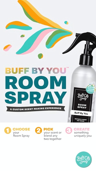 room spray, air freshener, home fragrance, scent spray, fragrance mist, product launch, brand awareness, modern typography, minimalist, playful, fresh, orange, green, pink