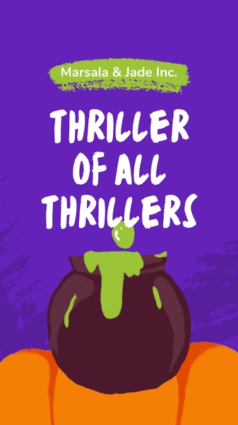 A seasonal, Halloween-themed graphic featuring a cauldron with green slime, used to create a narrative hook for a product offer.