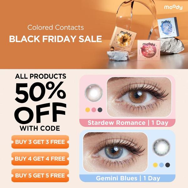 colored contacts, contact lenses, cosmetic contacts, eye contacts, color contacts, daily contacts, vision lenses, sale promotion, bundle offer, minimalist, energetic, warm, orange, pink, blue, black friday