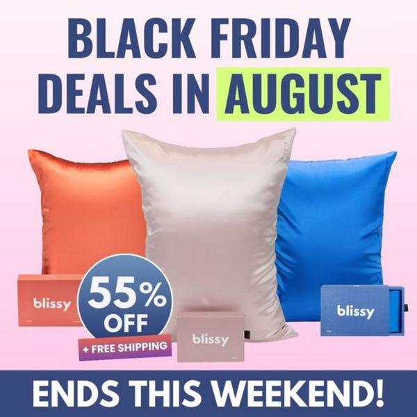 A direct offer-focused square graphic promoting a flash sale on silk pillowcases, utilizing bold text for urgency and clear branding.