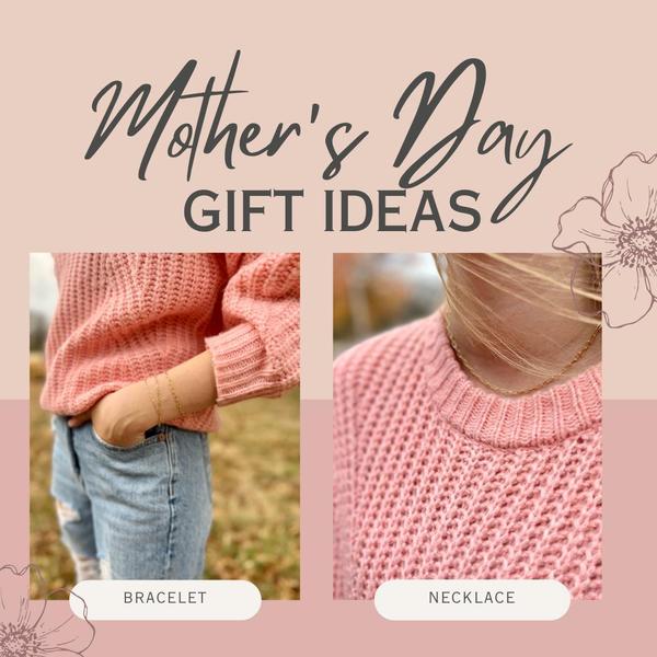 A split-screen gift guide featuring a bracelet and a necklace, perfect for highlighting multiple product options for a seasonal gifting holiday.