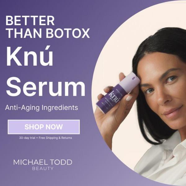 anti-aging serum, face serum, skincare serum, wrinkle serum, beauty serum, facial treatment, skin care product, product launch, brand awareness, lifestyle, modern typography, luxurious, trustworthy, purple, neutral