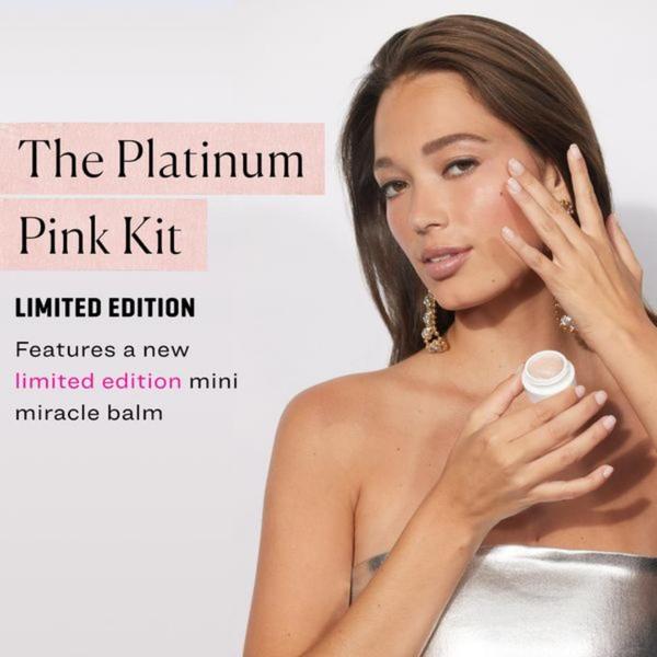 skincare balm, face balm, miracle balm, beauty balm, skincare kit, cosmetic balm, face cream, limited time deal, product launch, lifestyle, editorial, luxurious, warm, pink, neutral