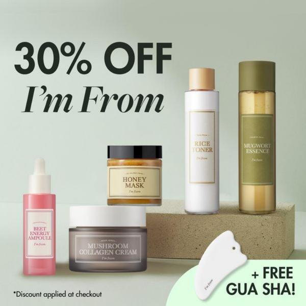 skincare products, face mask, toner, essence, ampoule, collagen cream, gua sha tool, sale promotion, bundle offer, minimalist, calm, luxurious, neutral, gold