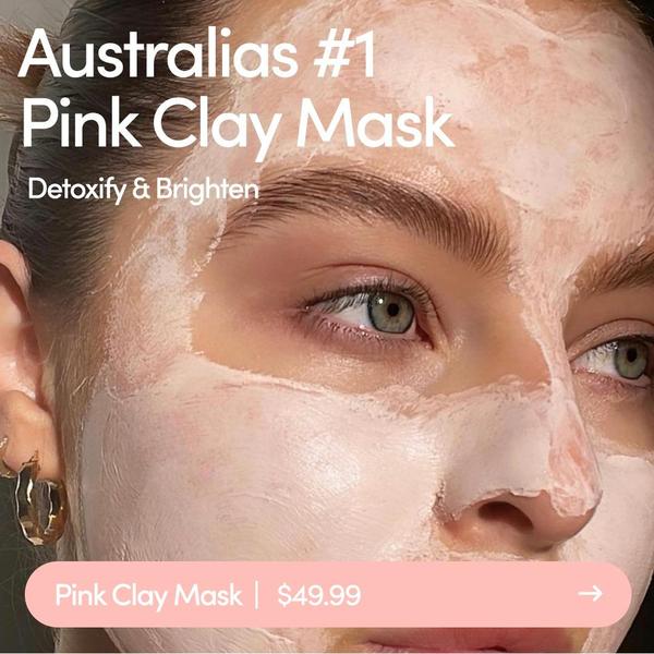 face mask, clay mask, facial mask, skincare mask, beauty mask, product launch, brand awareness, lifestyle, fresh, trustworthy, pink, neutral