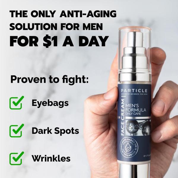 face cream, anti aging cream, skincare product, facial moisturizer, men's skincare, daily deal, product launch, lifestyle, trustworthy, neutral, green