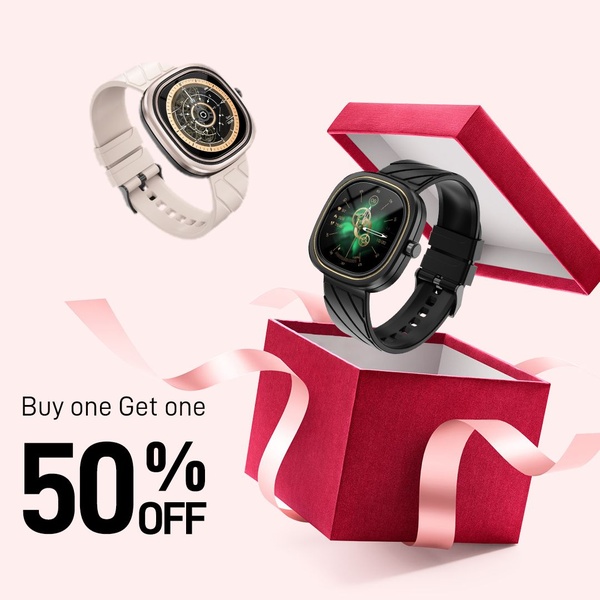 smartwatch, digital watch, wrist watch, smart wearable, fitness tracker, discount offer, bundle offer, minimalist, energetic, bold, pink, neutral