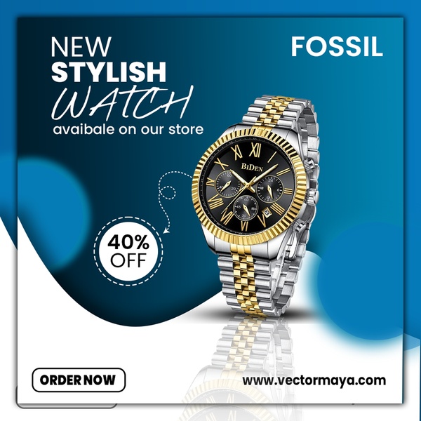 analog watch, metal watch, gold silver watch, wrist watch, chronograph watch, discount offer, minimalist, bold, energetic, blue, gold, neutral