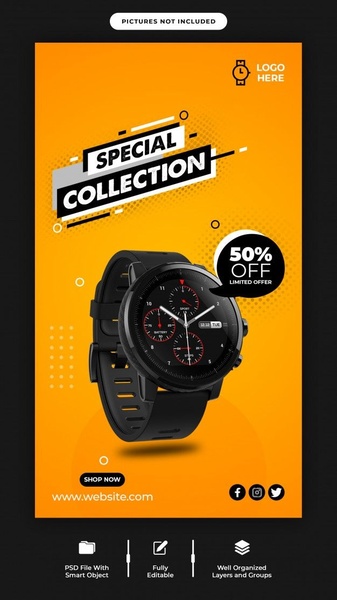 smartwatch, digital watch, sports watch, wrist watch, smart wearable, discount offer, holiday sale, minimalist, modern typography, energetic, bold, orange, black
