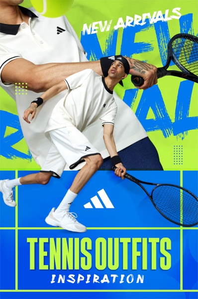 tennis shirt, tennis shorts, tennis outfit, athletic polo, tennis apparel, sportswear, new arrival, lifestyle, modern typography, energetic, bold, blue, green