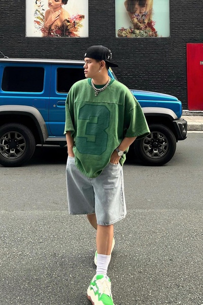 oversized t-shirt, graphic tee, jersey t-shirt, crew neck tee, cotton t-shirt, new arrival, lifestyle, energetic, green, blue, neutral
