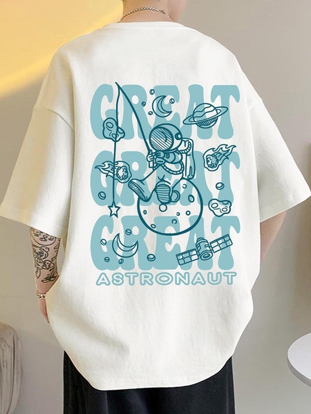 graphic t-shirt, cotton tee, oversized shirt, short sleeve top, printed t-shirt, new arrival, lifestyle, playful, neutral, blue