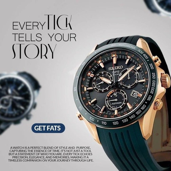 analog watch, mens watch, chronograph watch, luxury wristwatch, waterproof watch, brand awareness, editorial, minimalist, luxurious, trustworthy, neutral, black, gold