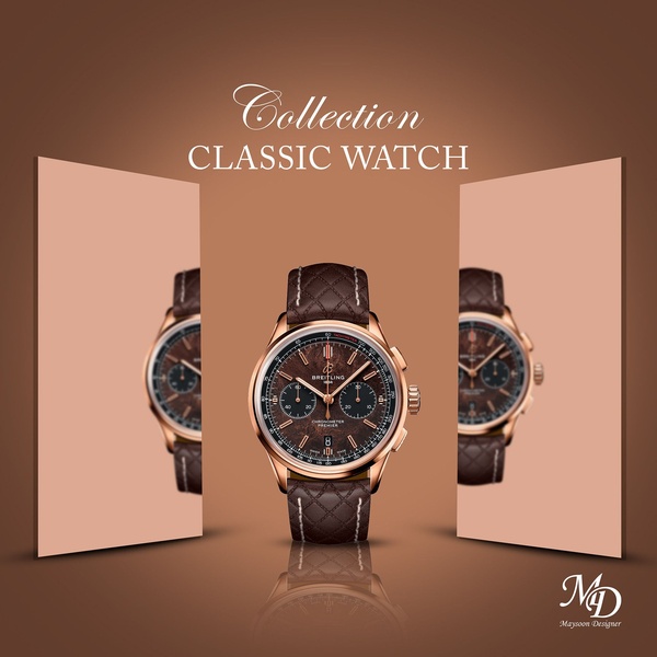 wrist watch, analog watch, chronograph watch, leather strap watch, luxury watch, bestseller push, minimalist, editorial, luxurious, trustworthy, brown, neutral