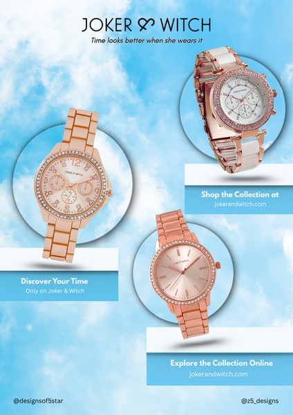 wrist watch, metal watch, analog watch, rose gold watch, bracelet watch, brand awareness, minimalist, luxurious, calm, blue, neutral, gold