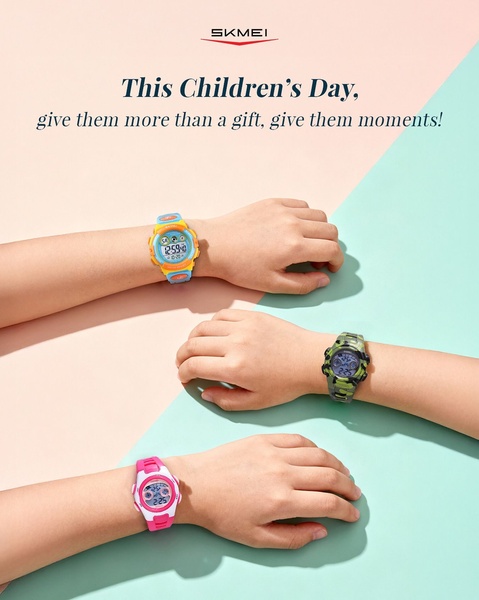 kids digital watch, childrens wrist watch, sports digital watch, water resistant watch, kids casual watch, gift guide, minimalist, lifestyle, playful, calm, pastel