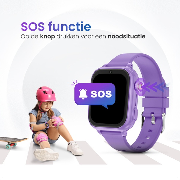 kids smart watch, gps watch kids, sos watch, safety watch, smartwatch for kids, product demo, lifestyle, trustworthy, playful, purple, neutral
