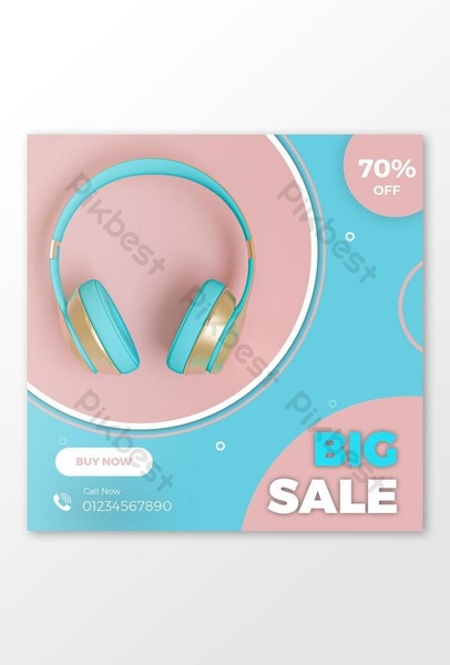 A high-contrast, minimalist ad creative featuring product-focused imagery, clear discount call-outs, and a bold color palette.