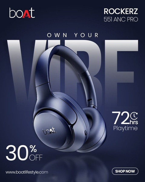 This creative uses a clean, dark-themed background to highlight the product features and an immediate price-off offer.