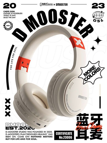 A high-contrast, minimalist promotional graphic for premium headphones that uses bold typography and product-centric storytelling.