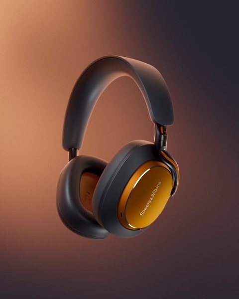 A high-end 4:5 ratio hero shot of premium wireless headphones, featuring a clean, studio-lit aesthetic and a deep gradient backdrop.