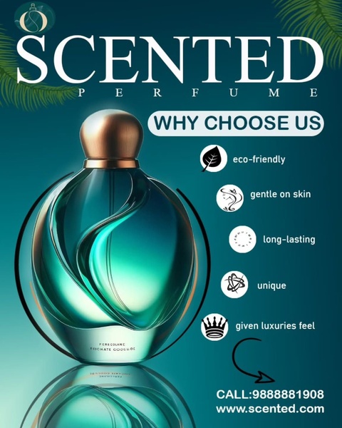 perfume bottle, scented perfume, fragrance, eau de parfum, scent, product demo, minimalist, luxurious, trustworthy, green, blue