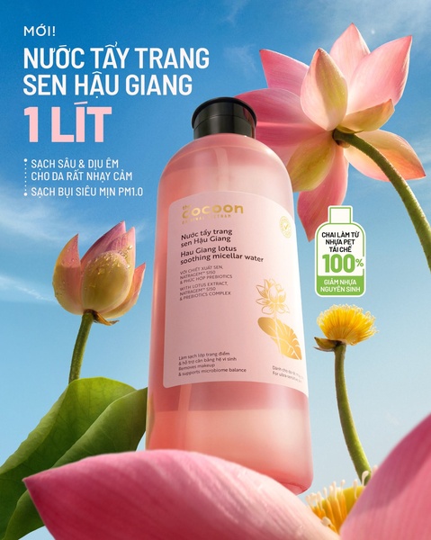 micellar water, makeup remover, facial cleanser, skincare cleanser, lotus water, new arrival, minimalist, lifestyle, fresh, calm, blue, pink