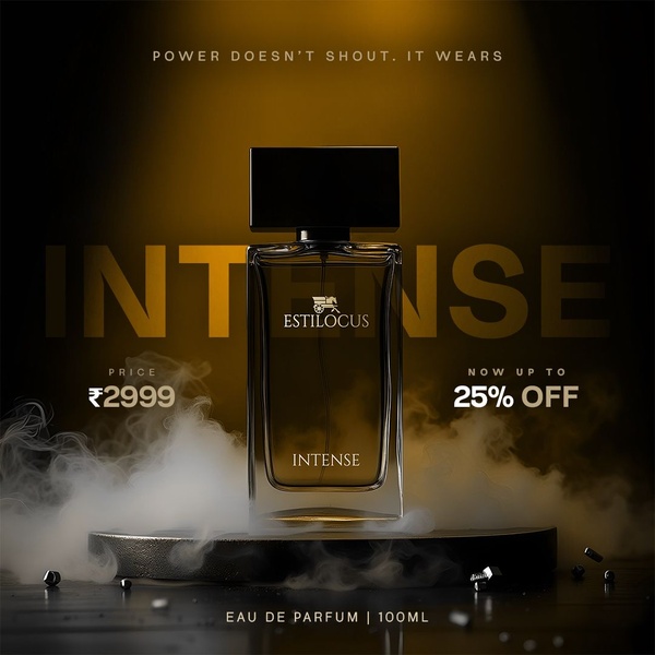 men's perfume, eau de parfum, fragrance bottle, cologne spray, scent bottle, discount offer, minimalist, editorial, luxurious, bold, gold, black, neutral