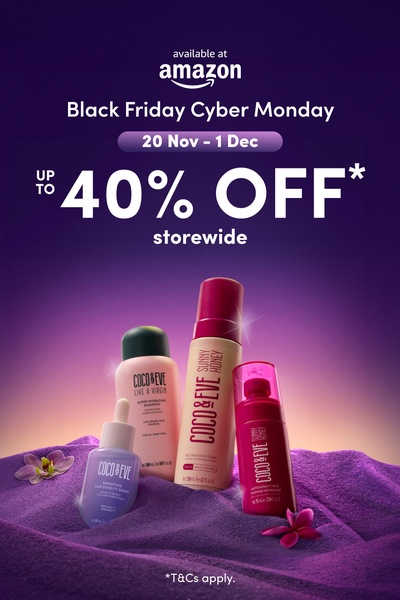 A high-conversion 2:3 vertical ad showcasing a collection of skin care products set against a vibrant purple desert-themed background.