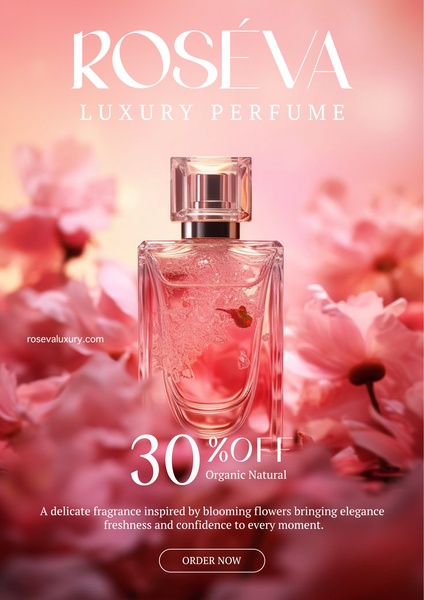 perfume, fragrance, eau de parfum, scent, cologne, luxury perfume, discount offer, editorial, minimalist, luxurious, calm, pink, pastel