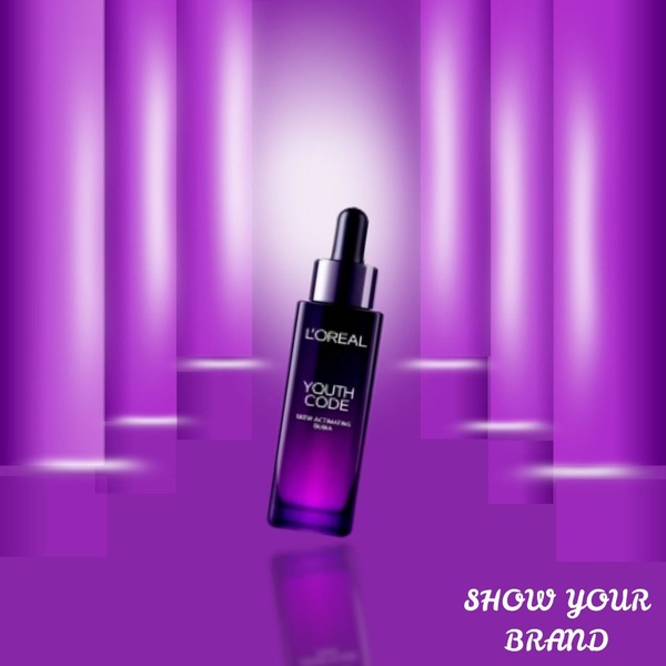 face serum, anti aging serum, skin care serum, facial treatment, skincare bottle, brand awareness, minimalist, luxurious, bold, purple