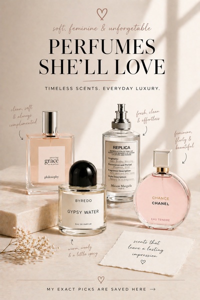perfume, eau de parfum, fragrance, scent, cologne, gift guide, brand awareness, minimalist, editorial, calm, luxurious, neutral, pink
