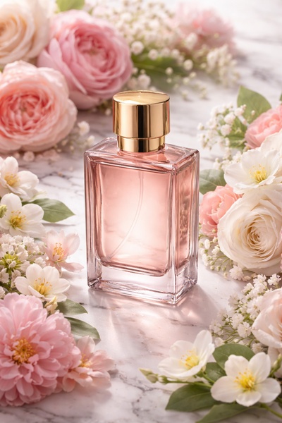 perfume bottle, fragrance, scent, eau de parfum, perfume spray, new arrival, minimalist, calm, luxurious, pink, pastel, neutral