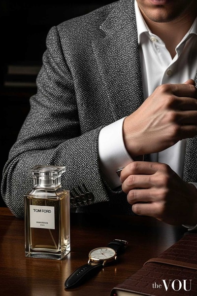 men's fragrance, cologne, perfume, scent, eau de parfum, brand awareness, lifestyle, editorial, luxurious, trustworthy, neutral, brown