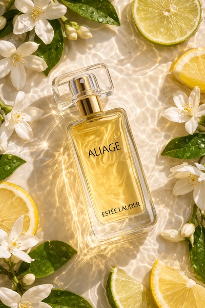 perfume, fragrance, eau de toilette, scent, bottle of perfume, new arrival, flat lay, fresh, luxurious, yellow, neutral