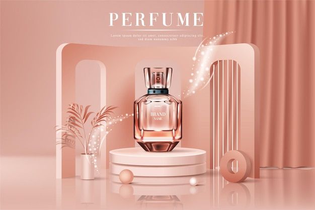 perfume, fragrance, scent, cologne, eau de toilette, bestseller push, brand awareness, minimalist, editorial, luxurious, calm, pink, pastel