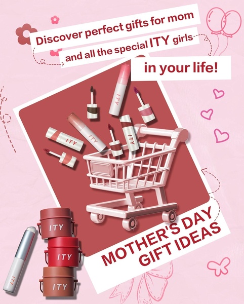 lip gloss, liquid lipstick, cosmetics, beauty products, makeup, lip makeup, gift guide, modern typography, playful, fresh, pink, red, mother's day