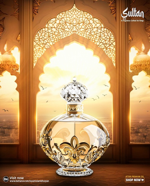 perfume oil, attar fragrance, scented oil, luxury perfume, fragrance bottle, brand awareness, editorial, luxurious, gold, neutral