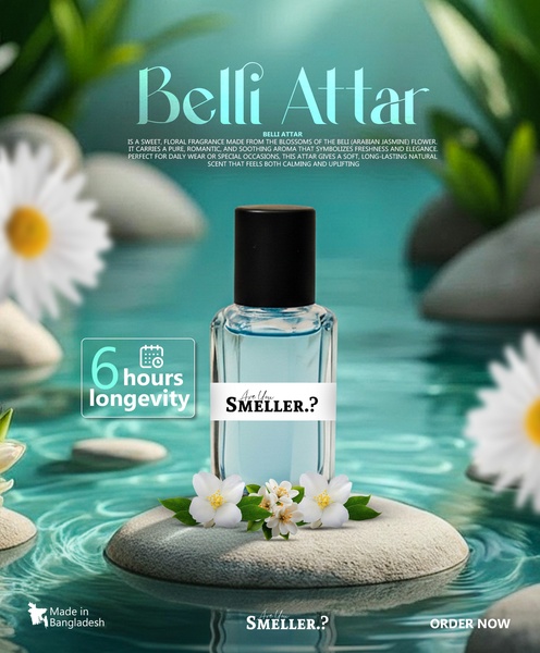 attar perfume, jasmine perfume oil, floral fragrance oil, long lasting scent, natural perfume oil, product demo, brand awareness, minimalist, lifestyle, fresh, calm, blue, green, neutral