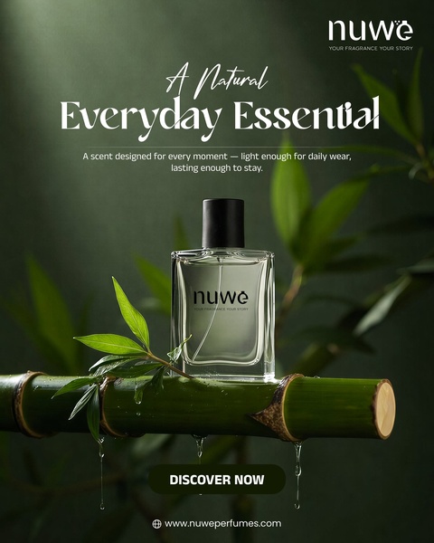 perfume, cologne, fragrance, scent, eau de parfum, brand awareness, minimalist, editorial, calm, fresh, green, neutral