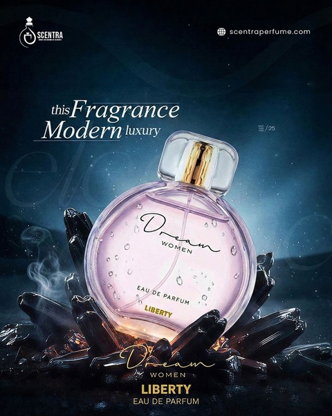 perfume, eau de parfum, fragrance, women perfume, scent, brand awareness, editorial, luxurious, calm, blue, purple, neutral
