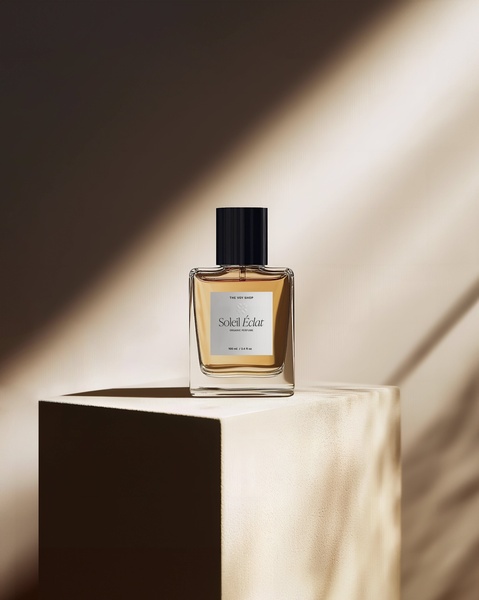 perfume, fragrance, cologne, scent, eau de parfum, brand awareness, minimalist, luxurious, calm, neutral, brown