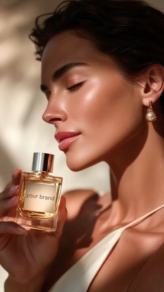 perfume, fragrance, cologne, eau de parfum, scent, brand awareness, lifestyle, editorial, luxurious, calm, neutral, gold