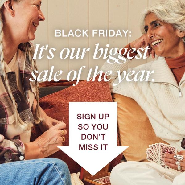 This lifestyle-focused creative uses a high-contrast seasonal announcement to build anticipation for a major promotional event.