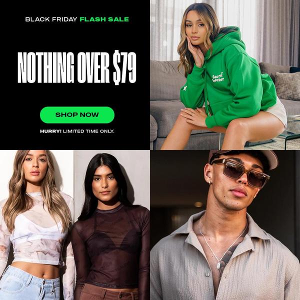 A split-screen composition featuring a high-energy hoodie product shot and fashion lifestyle photography, designed to convey urgency for a flash sale event.