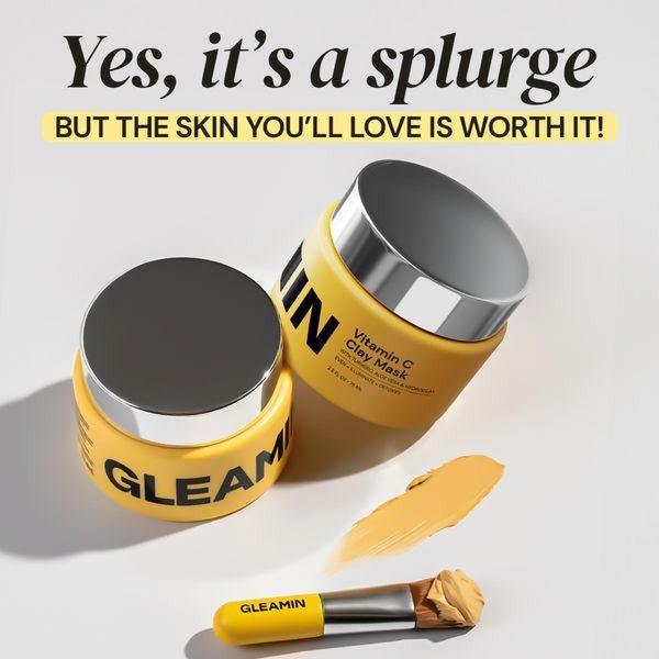 face mask, clay mask, skincare mask, facial mask, vitamin c mask, brand awareness, minimalist, luxurious, bold, yellow, neutral