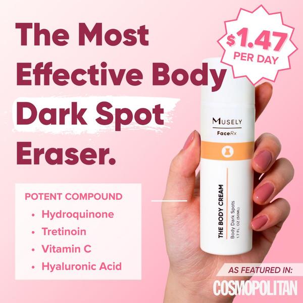 dark spot corrector, skin brightening cream, hyperpigmentation treatment, spot remover, facial cream, skincare serum, body cream, product launch, social proof, lifestyle, trustworthy, fresh, pink, neutral