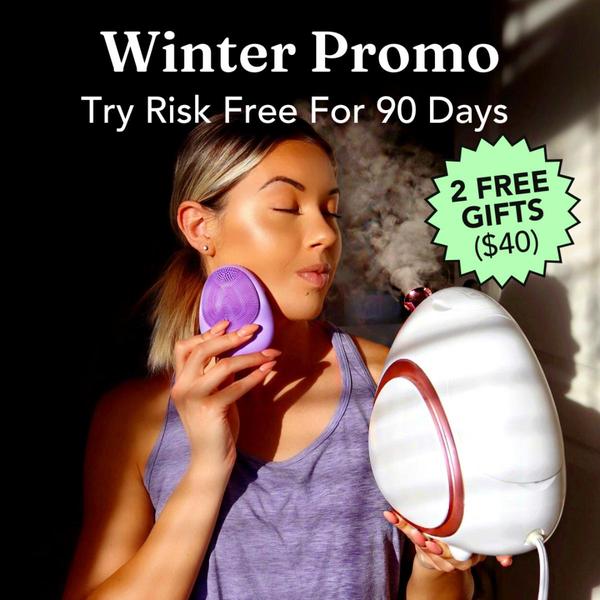facial cleansing device, face cleaner, skincare tool, beauty device, facial massager, cleansing brush, skin care device, sale promotion, bundle offer, lifestyle, trustworthy, fresh, purple, neutral